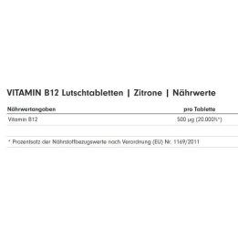Vitaminas B12 ProFuel čiulpiamosios tabletės 240 vnt., citrinų skonio