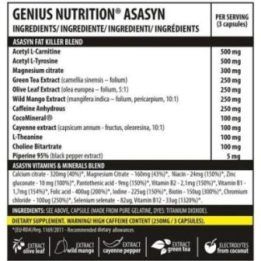 Riebalų degintojų kapsulės Genius Nutrition Asasyn 180 kapsulių