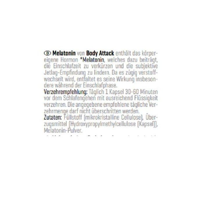 Melatonino kapsulės Body Attack 60 vnt