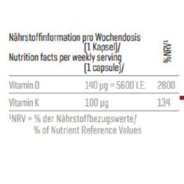 Vitaminas D3 + K2 Body Attack 120 kapsulių