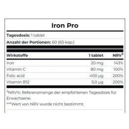 Geležies tabletės Scitec Iron Pro 60 tablečių