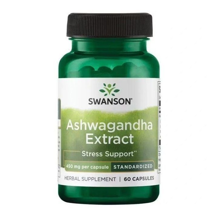 Ašvagandos ekstrakto kapsulės Swanson 60 kapsulių, 450 mg