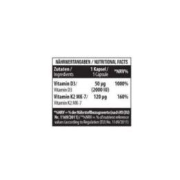 Vitaminas D3 + K2 MK-7 MST 120 kapsulių