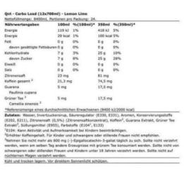 Angliavandenių gėrimas QNT Carbo Load 12 × 700 ml, citrinų ir laimo skonio
