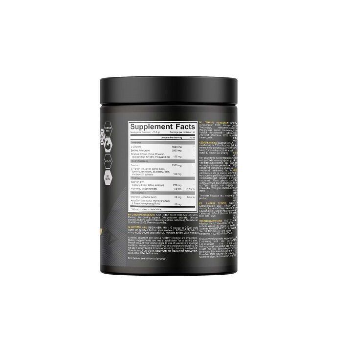 Pre-workout milteliai Dedicated Unstoppable Pump 405 g, tropinių vaisių skonio