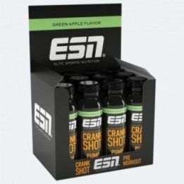 Pre-workout shot ESN Crank Pump 12 × 95 ml, žaliųjų obuolių skonio