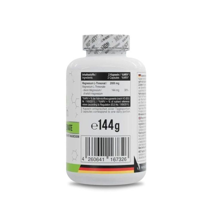Magnio L-treonato kapsulės MST Magtein® 1000 mg, 120 kapsulių