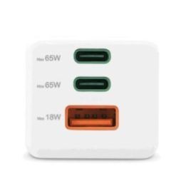 Hama 00201996 GaN įkroviklis, 2x USB-C ir 1x USB-A, 65 W, baltas