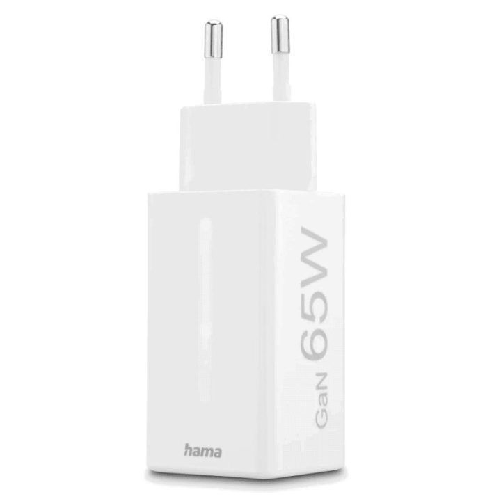 Hama 00201996 GaN įkroviklis, 2x USB-C ir 1x USB-A, 65 W, baltas