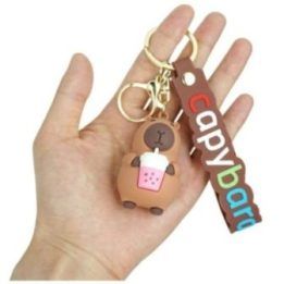 Kapibaros raktų pakabukas su puodeliu ir karabinu