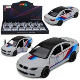 Žaislinis metalinis sportinis automobilis su atsidarančiomis durimis, 1:32, pilkas