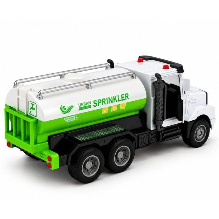 Metalinis komunalinis žaislinis automobilis 1:46 su šviesomis, garsais ir atsidarančiomis durelėmis