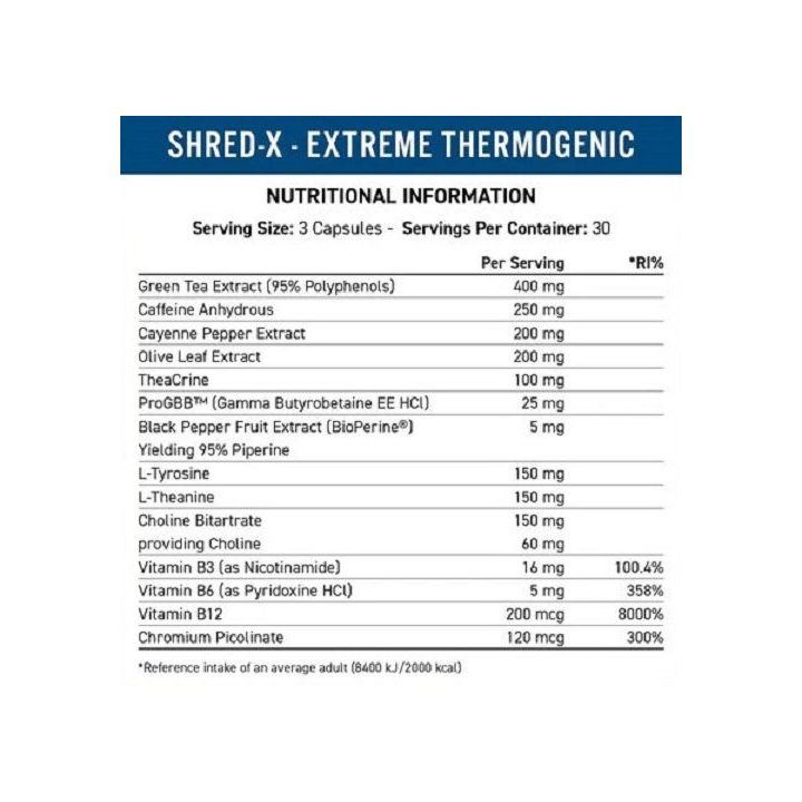 Maisto papildas kapsulėmis Applied Nutrition Shred-X 90 kapsulių