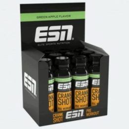 Pre-workout shot ESN Crank Shot 12 × 95 ml, žaliųjų obuolių skonio