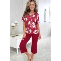 Bordo spalvos moteriška pižama Donna