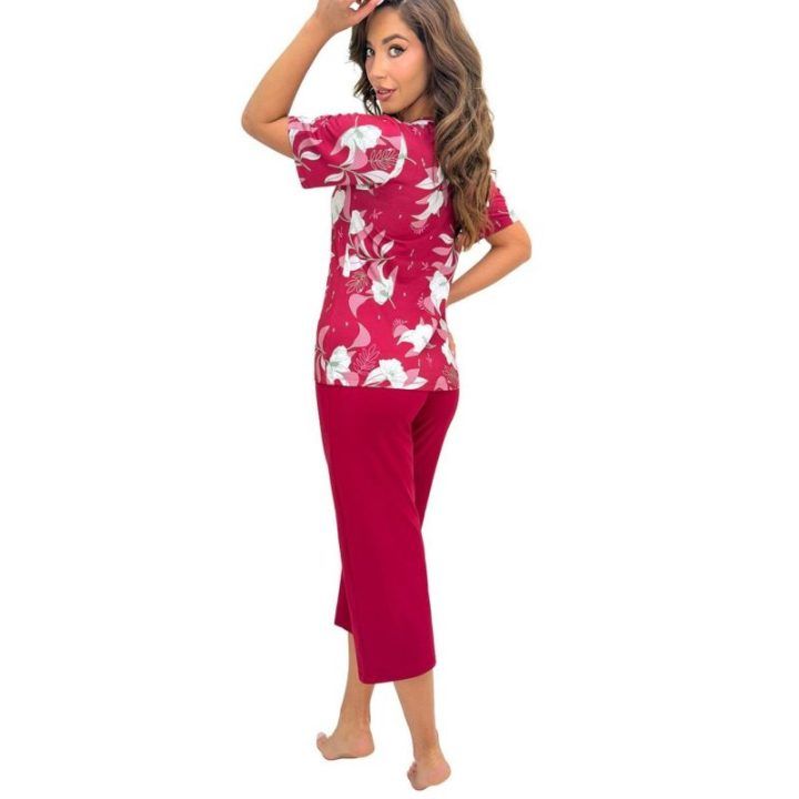 Bordo spalvos moteriška pižama Donna