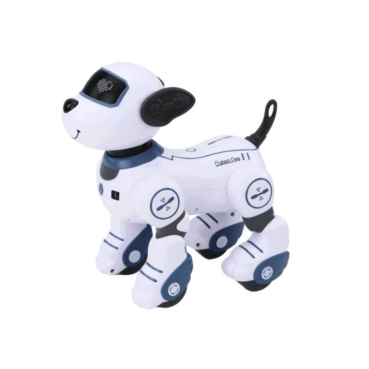 Interaktyvus robotas šuo su pultu, mėlynas