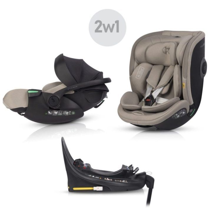 EASY GO 2 viename automobilinių kėdučių rinkinys BUZ XTD PRO ir BUZ PRO BODY, taupe