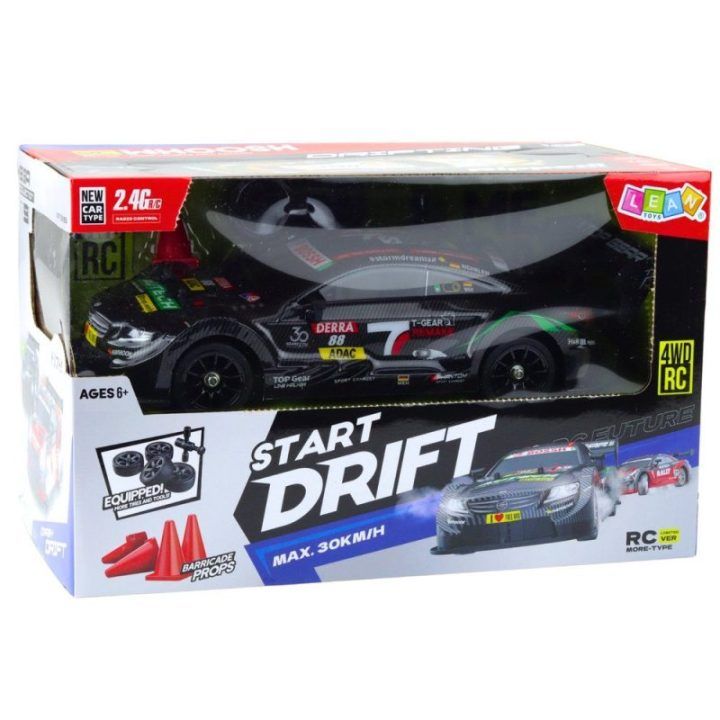 Juodas RC drift automobilis 1:16, 30 km/h