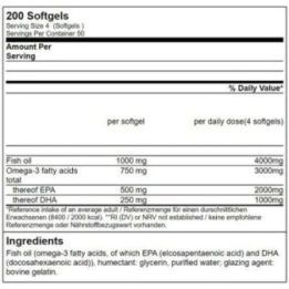 Omega-3 žuvų taukų minkštos kapsulės GN Triglyceride Sport Edition 200 vnt