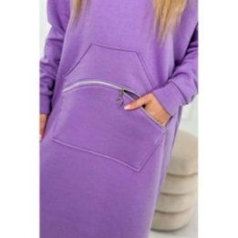 Moteriška izoliuota suknelė su gobtuvu, violetinė