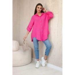 Moteriška oversize muslino palaidinė, rožinės spalvos