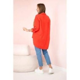 Moteriška medvilninė muilošininė oversize palaidinė, raudonos spalvos