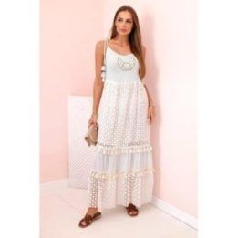 Moteriška boho suknelė su petnešėlėmis, mėlynos spalvos