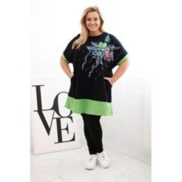 Moteriška Plus Size palaidinė su gėlių raštu, žalia