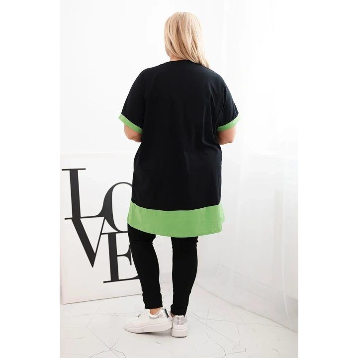 Moteriška Plus Size palaidinė su gėlių raštu, žalia