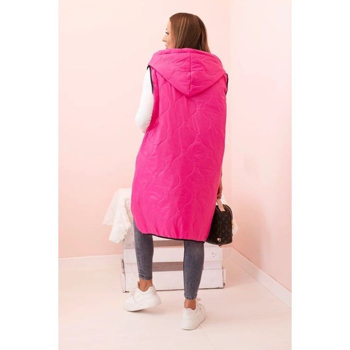 Moteriška Plus Size pikota liemenė su gobtuvu, rožinės spalvos
