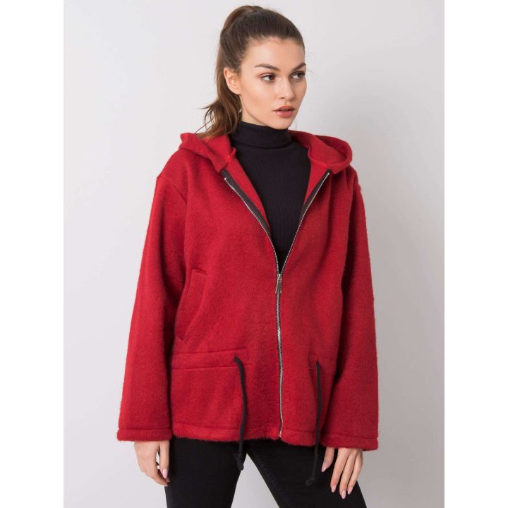 Bordo spalvos paltas