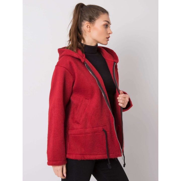 Bordo spalvos paltas