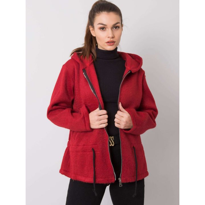 Bordo spalvos paltas