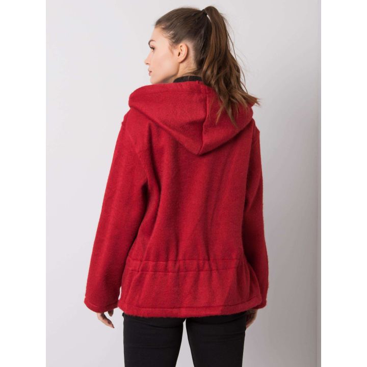 Bordo spalvos paltas