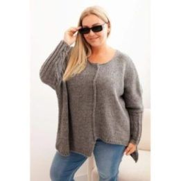 Moteriškas Plus Size pilkas megztinis