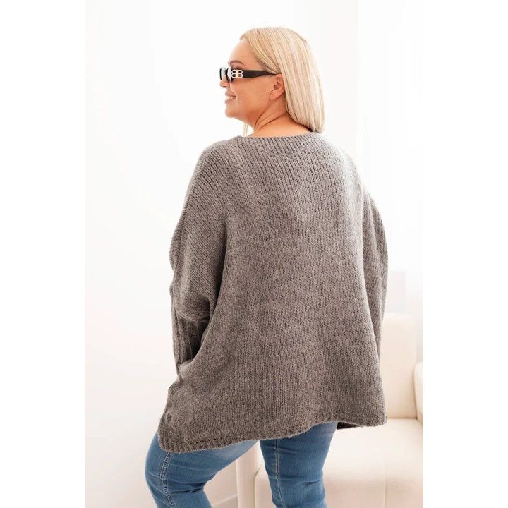 Moteriškas Plus Size pilkas megztinis