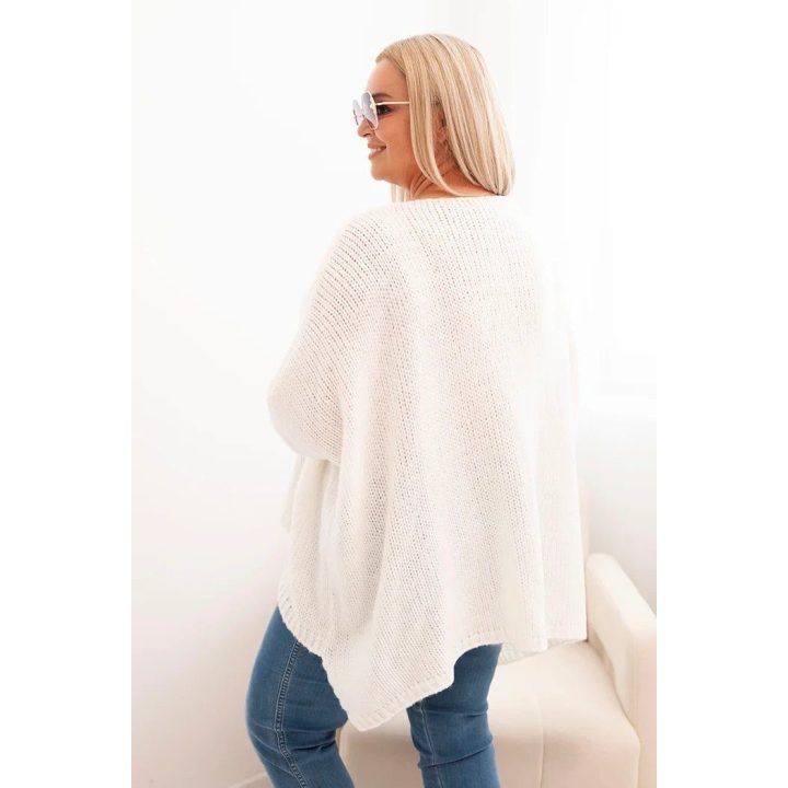 Moteriškas Plus Size megztinis, ekru spalvos