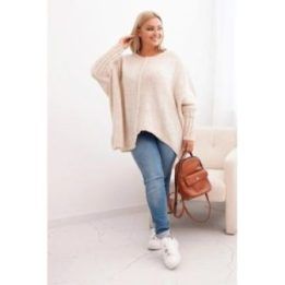 Moteriškas Plus Size megztinis, smėlio spalvos