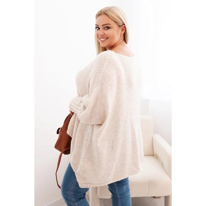 Moteriškas Plus Size megztinis, smėlio spalvos