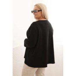 Moteriška Plus Size palaidinė, juodos spalvos