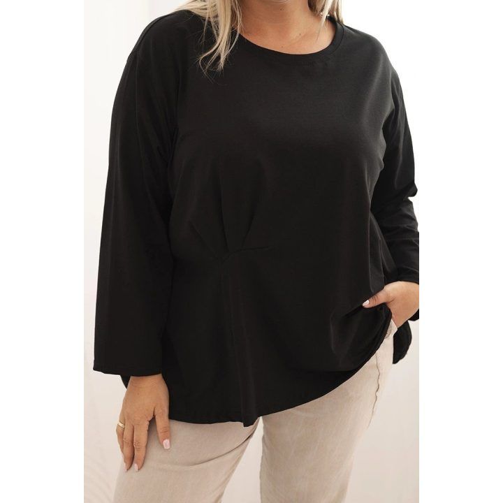 Moteriška Plus Size palaidinė, juodos spalvos