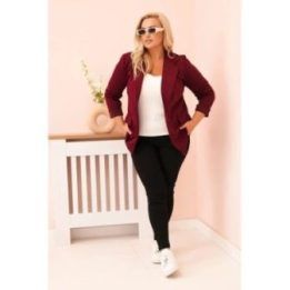 Moteriškas Plus Size švarkas, plum spalvos