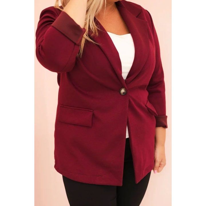 Moteriškas Plus Size švarkas, plum spalvos