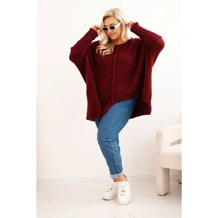 Moteriškas Plus Size megztinis, fuksijos spalvos