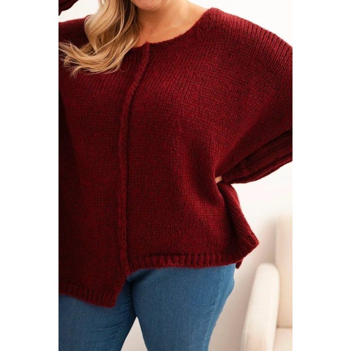 Moteriškas Plus Size megztinis, fuksijos spalvos