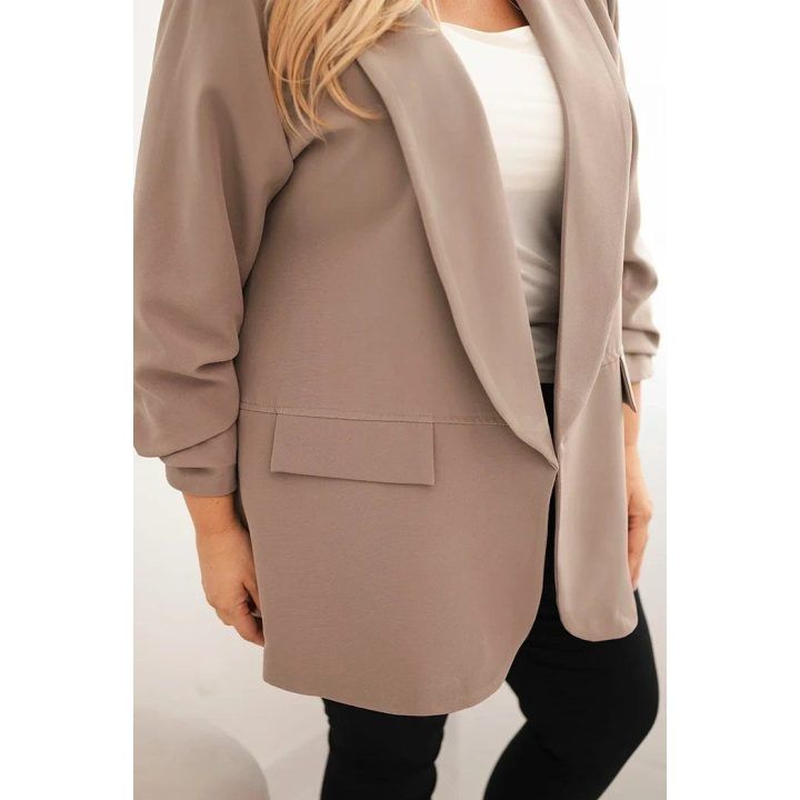 Moteriškas Plus Size švarkas, kapučino spalvos