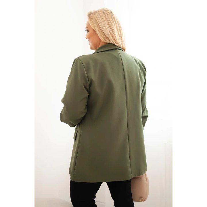 Moteriškas Plus Size chaki spalvos švarkas oversize