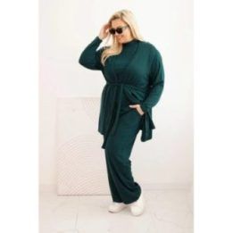 Moteriškas Plus Size 3 dalių komplektas, tamsiai žalios spalvos