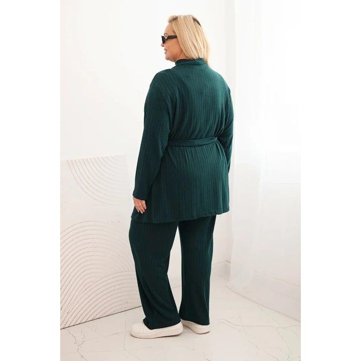 Moteriškas Plus Size 3 dalių komplektas, tamsiai žalios spalvos